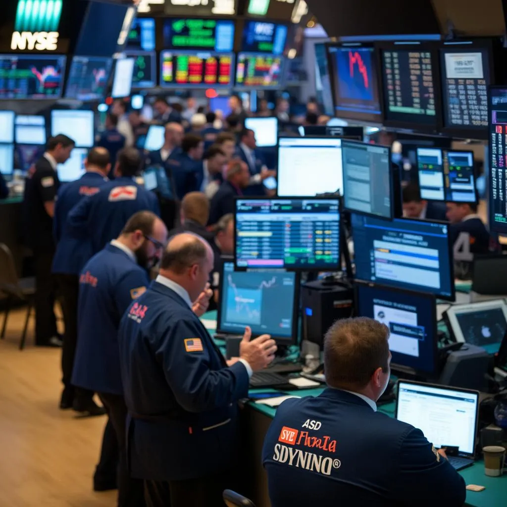 Stock market trading floor